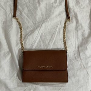 Michael Kors Camel Leather Crossbody Purse